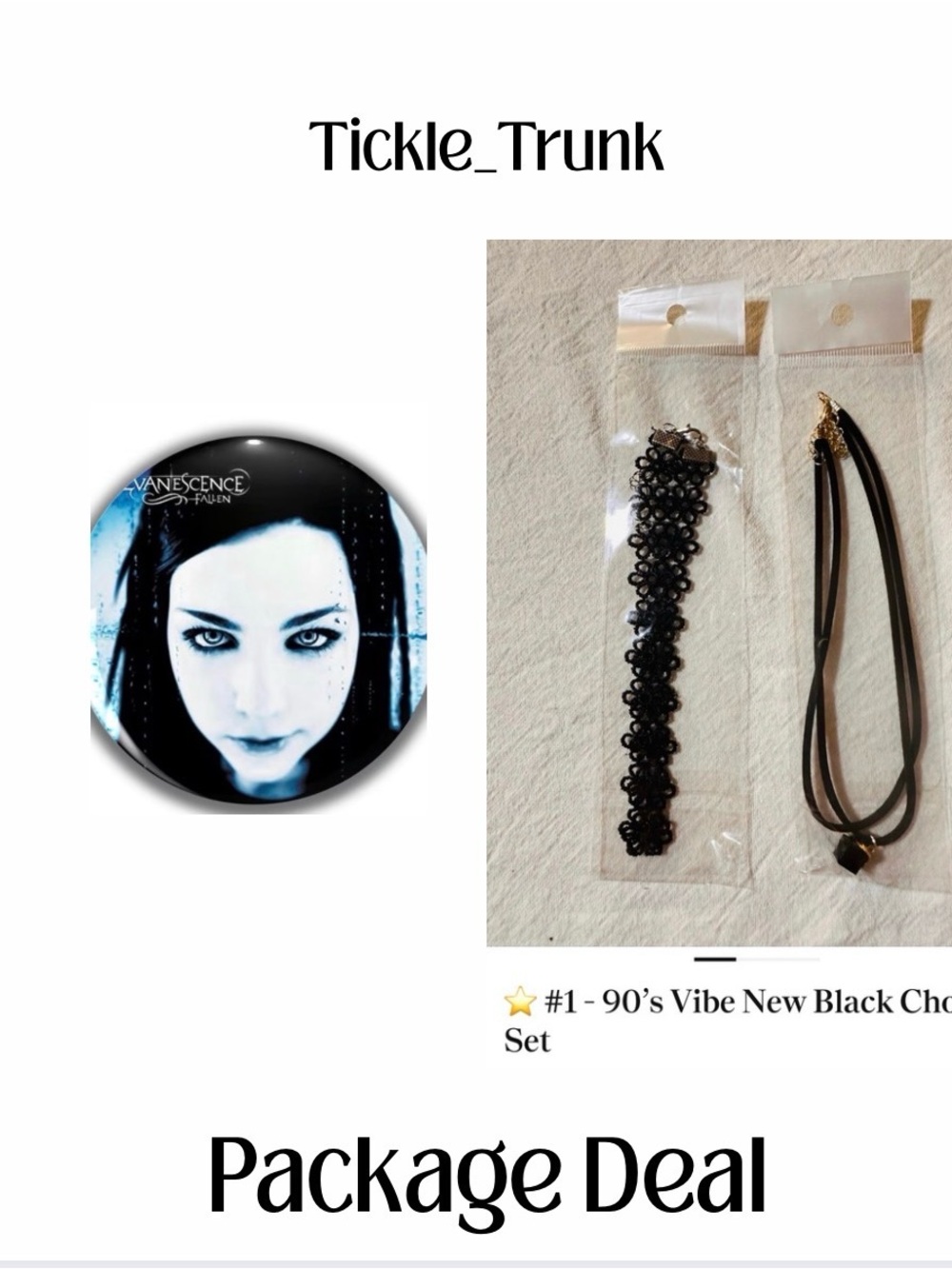 ⭐️ #1 - 90’s Vibe New Black Choker Set & pin